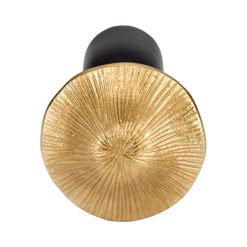 Sagebrook Home Metal, Mushroom Decor Black/Gold, Cylinder, Two-Tone
