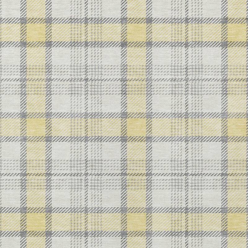 HomeRoots Plaid Transitional Rectangle Outdoor Rug
