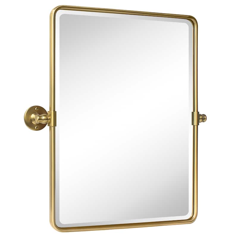 Woodvale Rectangle Metal Wall Mirrors - Brushed Gold - 24" x 20"