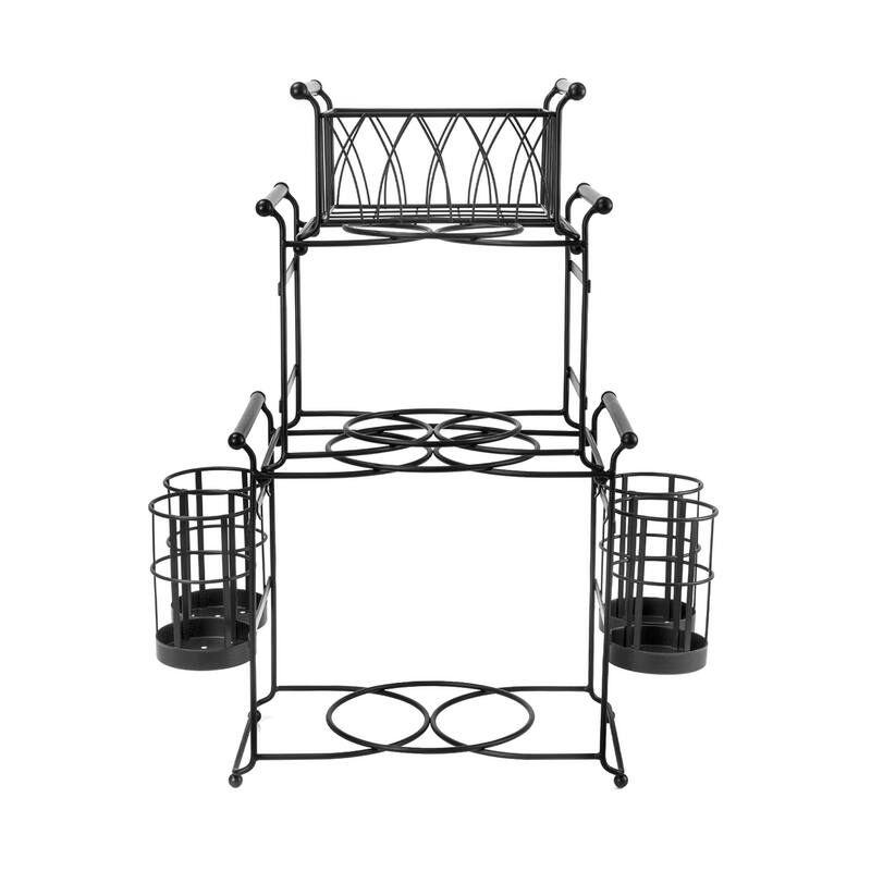 Sorbus 3 Tier Utensil Caddy - Multi-Purpose Steel Mesh Caddy - Black