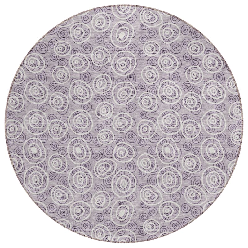 Machine Washable Indoor/ Outdoor Chantille Contemporary Bubbles Rug