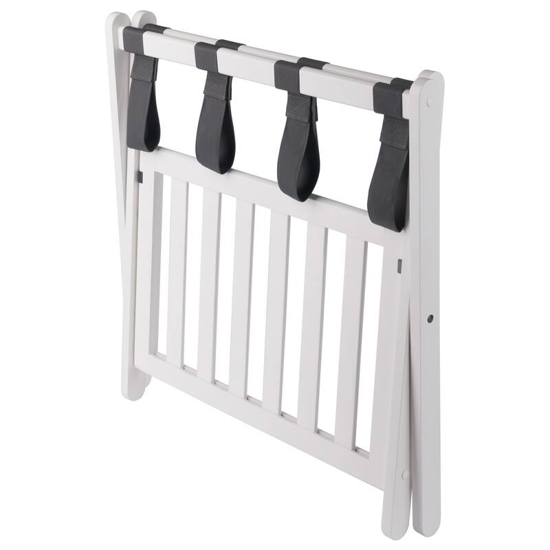 Reese Luggage Rack with Shelf White Finish