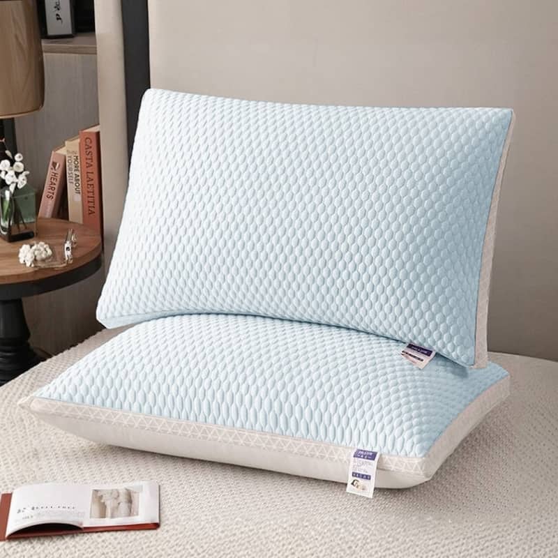Cooling Breathable Soft Tofu Down Alternative Pillows,Sky Blue,(set of 1 or 2) - Sky Blue - Set of 2