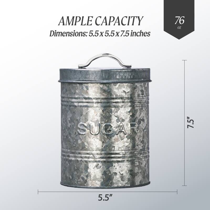 Amici Home Rustic Kitchen Collection Galvanized Storage Canister