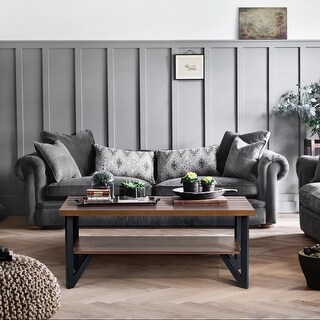 Rectangular Coffee Table with Storage Shelf - Bed Bath & Beyond - 36142725