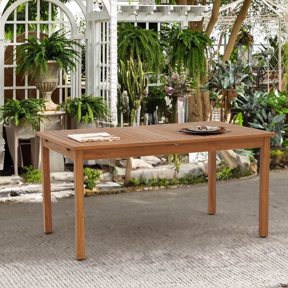 Outdoor Expandable Acacia Wood Dining Table