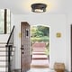 preview thumbnail 31 of 49, 2-Light Black Farmhouse Flush Mount Ceiling Light-2 Pack