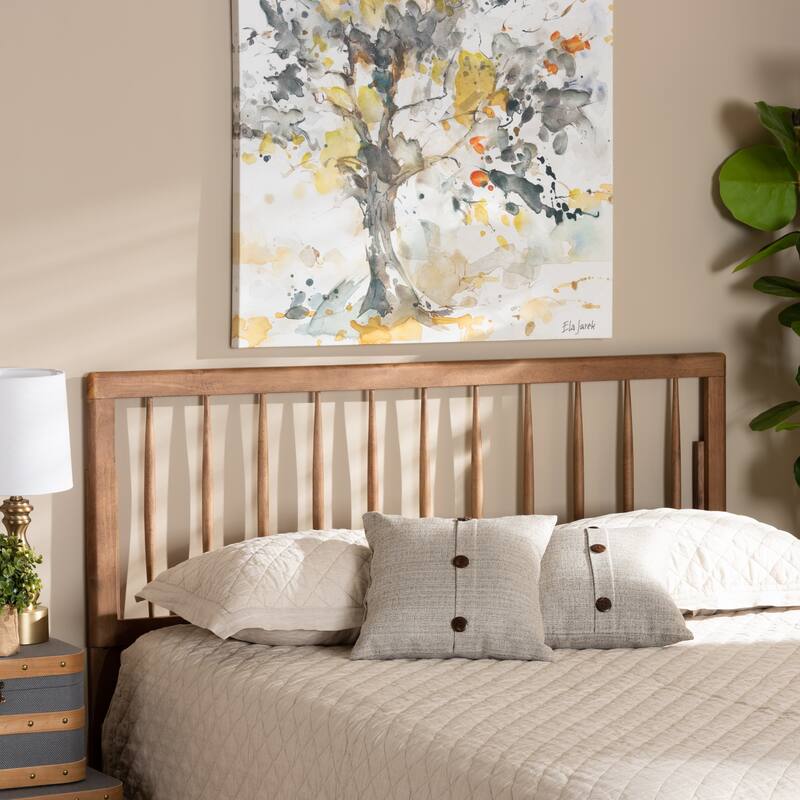 Valin Contemporary Ash Walnut Finished Wood Headboard