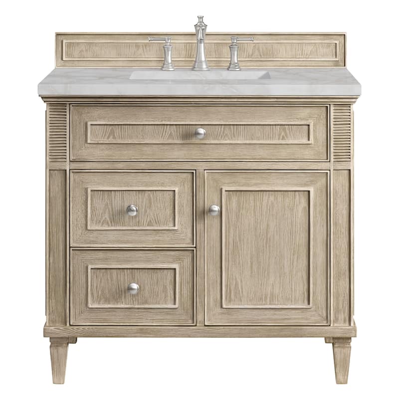 James Martin Vanities 424-V36-3VSL Lorelai 36" Single Basin Wood - Whitewashed Oak - Oak Finish