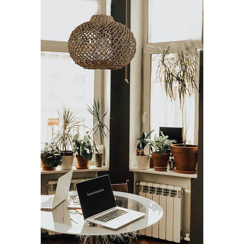 Arya Rattan Pendant Light - 13" x 16.1