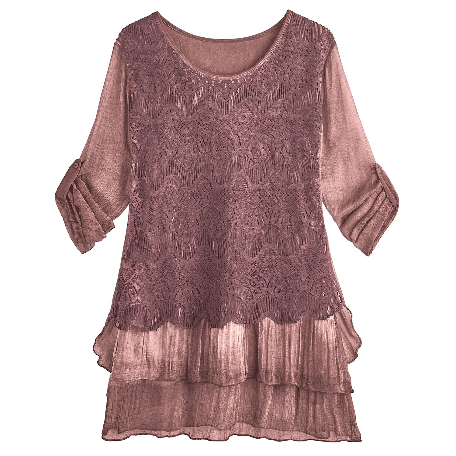 Shop Catalog Classics Women S Romantic Lace Layered Tunic Top