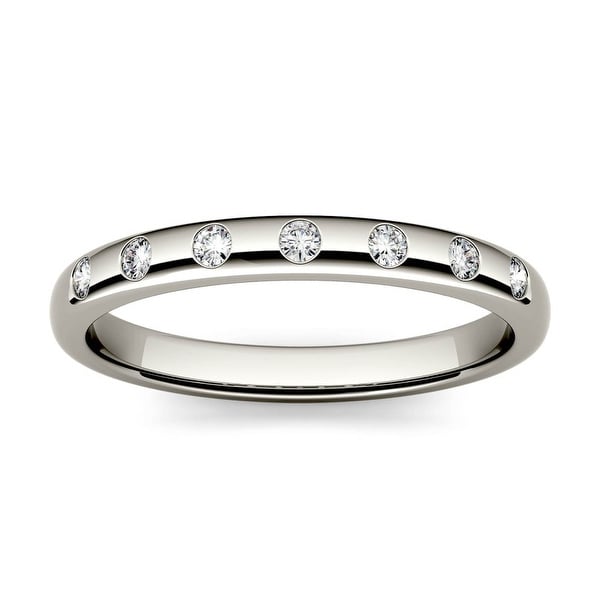 14k White or Yellow Gold 1/10ct Moissanite Stackable Band. Opens flyout.
