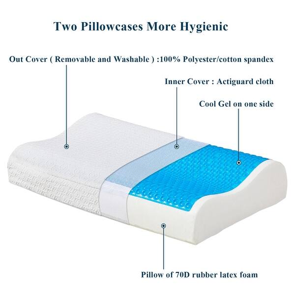Shop Vecelo Gel Memory Foam Contour Pillows Cool Blue For Sleeping White Ls Mfgp Overstock 26640624
