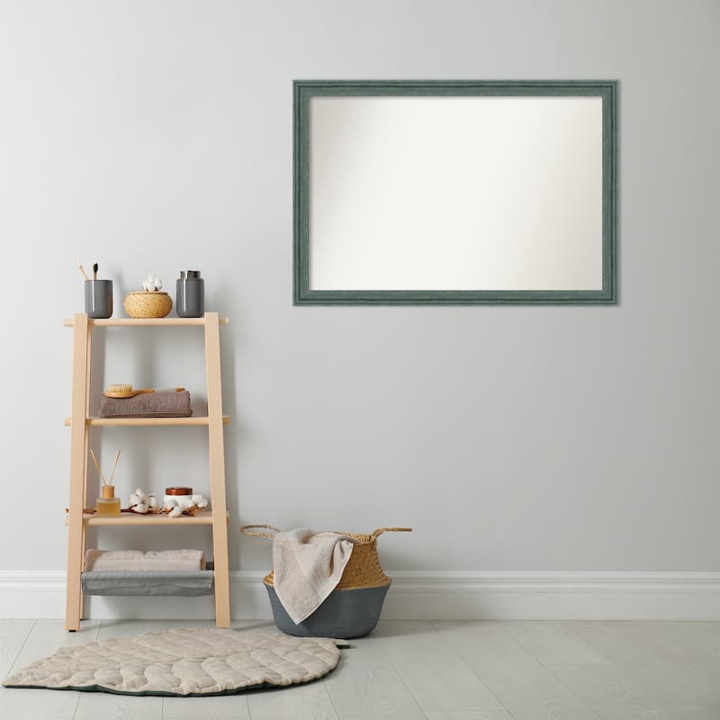Upcycled Non-Beveled Wood Framed Bathroom Vanity Wall Mirror