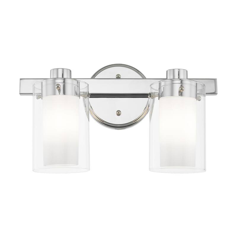 Livex Lighting 2 Light 120 Watt 14.5" Wide Bathroom Fixture with Clear