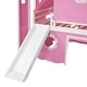 preview thumbnail 12 of 12, Pink Full Size Cute Solid Wood House Loft Bed with Slide, Tent, and Tower for Bedroom