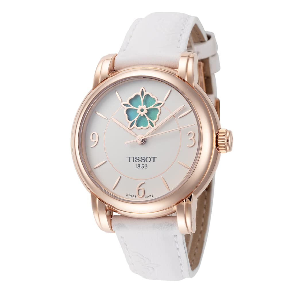 Tissot Women's T-Lady 35mm White Dial Leather Automatic Watch - One Size