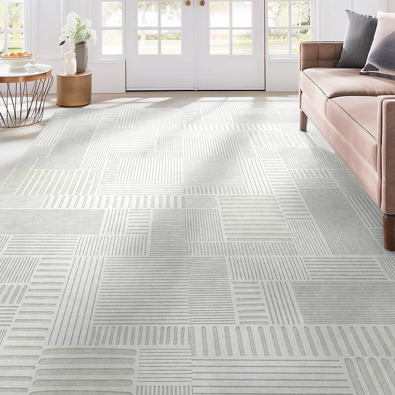 Well Woven Apollo Elemental Granite Geometric Low Pile Area Rug - 7'10" x 9'10" - Ivory