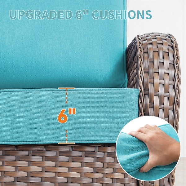 dimension image slide 8 of 14, Gymojoy 6-Inch Thick Outdoor Deep Seating Cushion Set, 22"/24" Wide Options, Waterproof & Fade Resistant for Patio Furniture