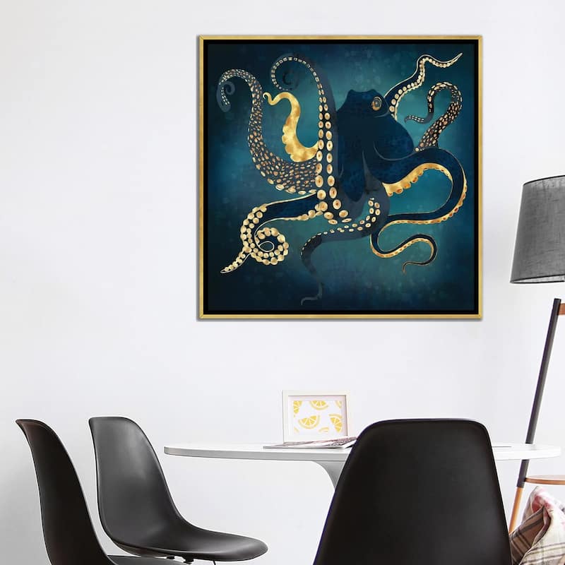 iCanvas "Metallic Octopus Iv" by SpaceFrog Designs Framed Canvas Print