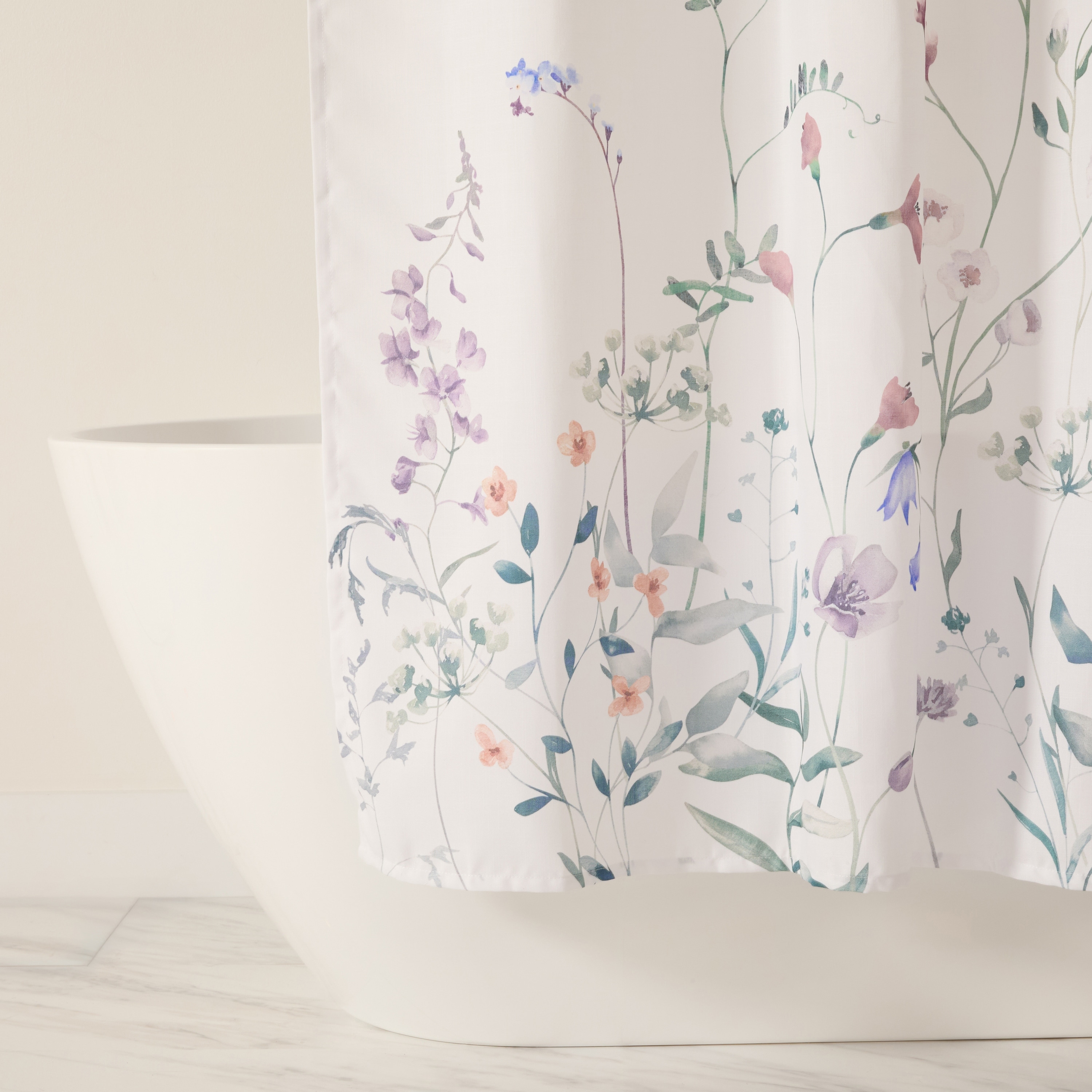 Becky Cameron Timeless Floral Patterned Shower Curtain