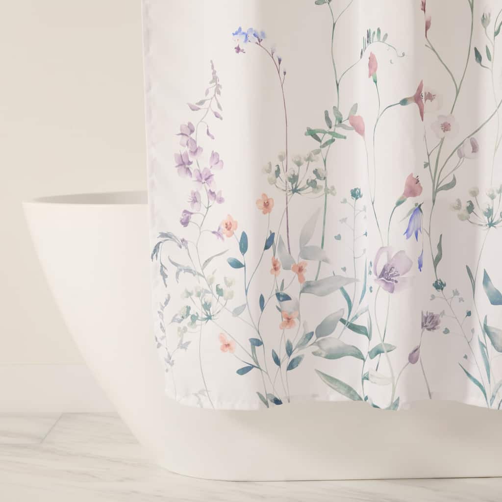 Becky Cameron Timeless Floral Patterned Shower Curtain