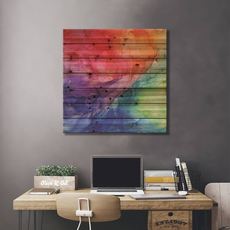 Roygbiv Print On Wood by Elizabeth Karlson - Multi-Color