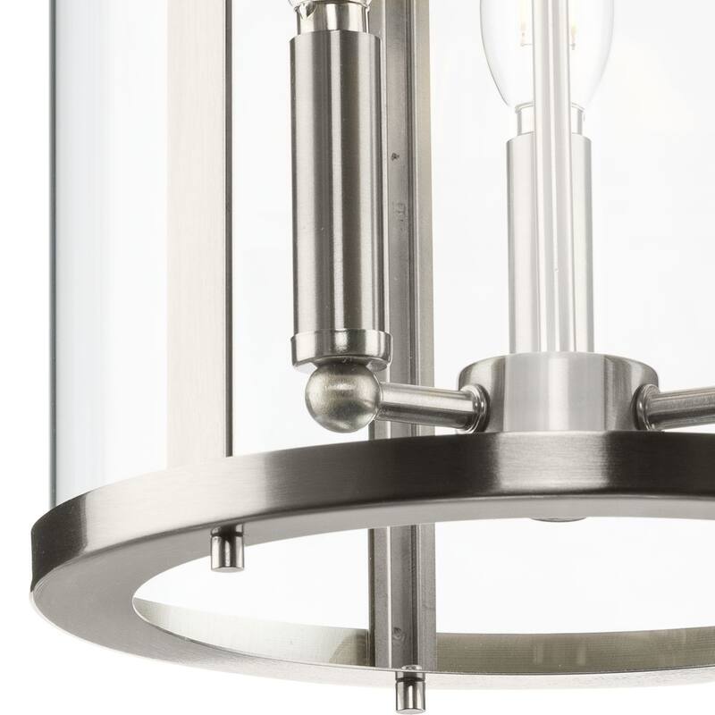 Gilliam Collection Three-Light Brushed Nickel New Traditional Hall & Foyer - 10 in x 10 in x 20.75 in