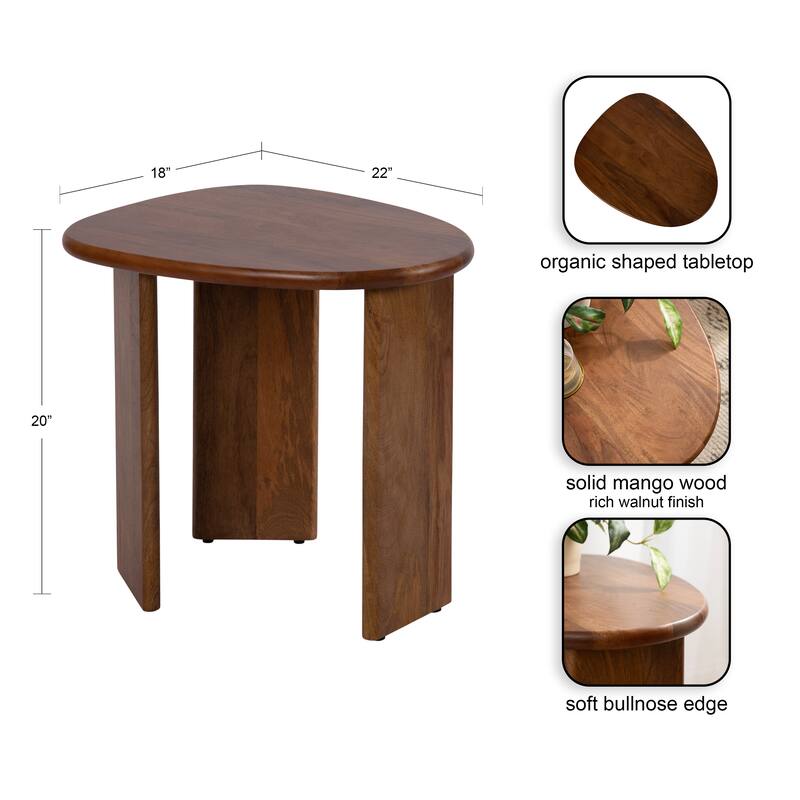 Kate and Laurel Tortola Wood Side Table