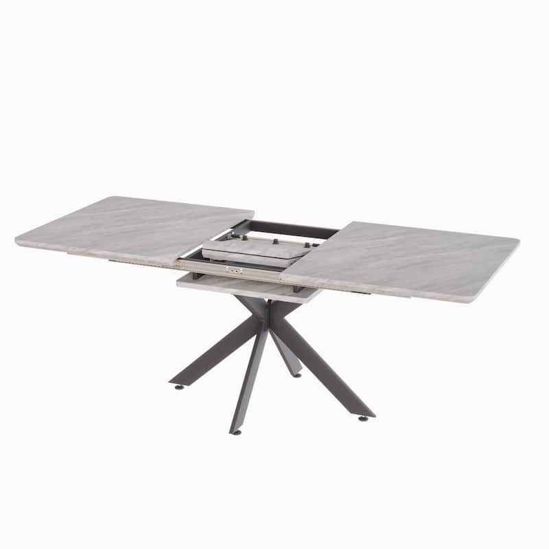 Extendable 78.15"Very large Grey Dining Table