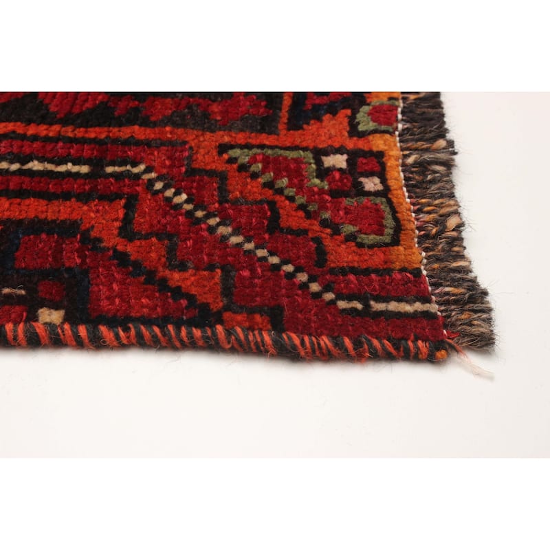 ECARPETGALLERY Hand-knotted Melis Vintage Burgundy Wool Rug - 3'7 x 10'1