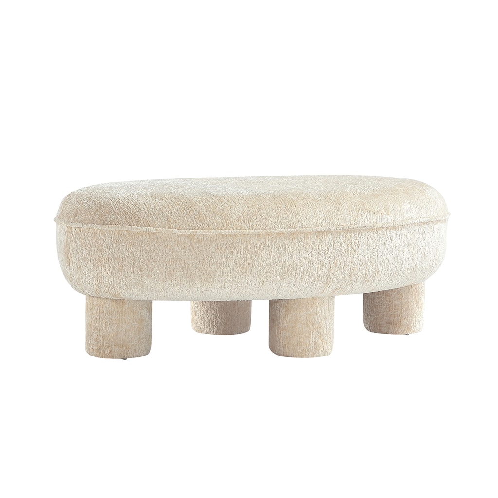 Manhattan Comfort Tribeca Chenille Accent Ottoman