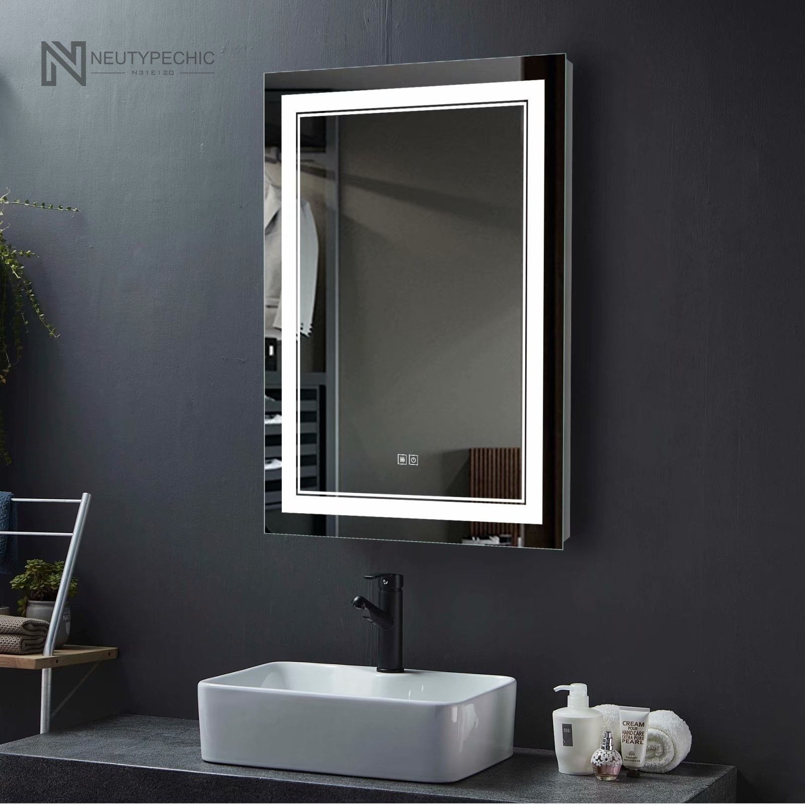 Details about   Smart Bathroom Mirror with LED Lights Weather Forecast Antifog Makeup Mirror 