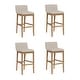 preview thumbnail 113 of 115, Gracie Modern Bar Stool, Boucle Upholstered Chair and Brushed Wooden Legs