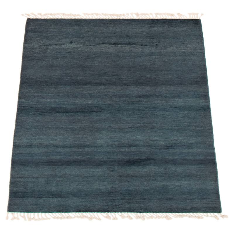 ECARPETGALLERY Hand-knotted Pak Finest Gabbeh Dark Blue Wool Rug - 4'1 x 6'2