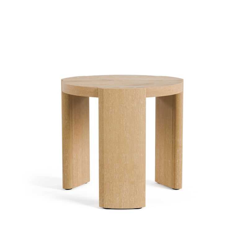 Furniture of America Minst Modern Oak Wood Round End Table
