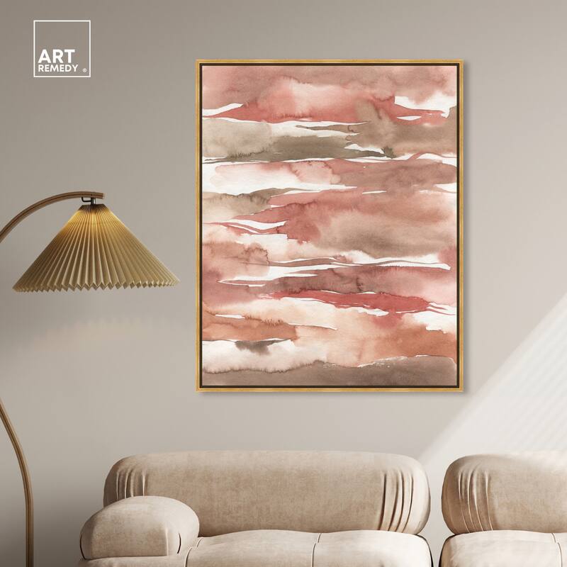 Art Remedy Tone Tinted Powders Framed Boho Abstract 1 Piece Canvas Wall Art