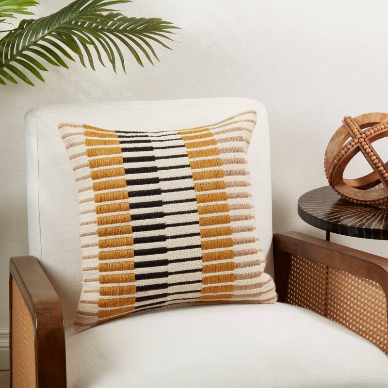Dynamic Stripe Geometry Throw Pillow
