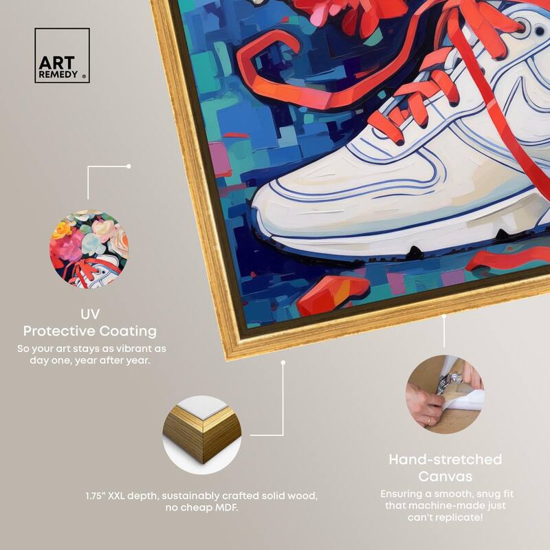 Whimsical Sneaker with Flowers Canvas by Art Remedy