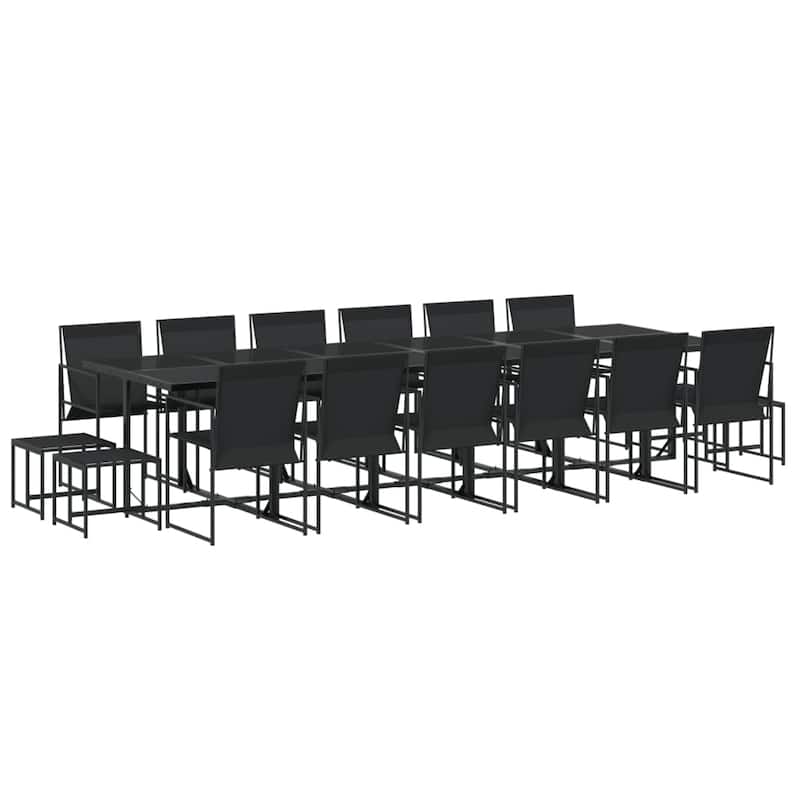 vidaXL Garden Dining Set Black - 42.1 x 129.9 x 28.3 in