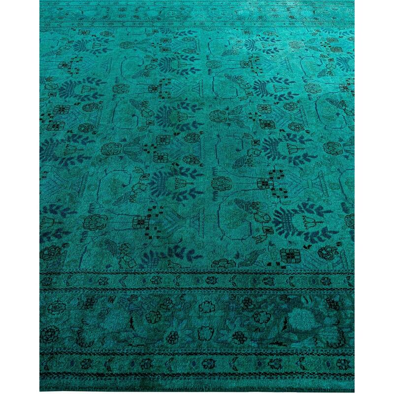 Fine Vibrance One-of-a-Kind Hand-Knotted Area Rug - Green, 6' 1" x 8' 7" - 6' 1" x 8' 7"