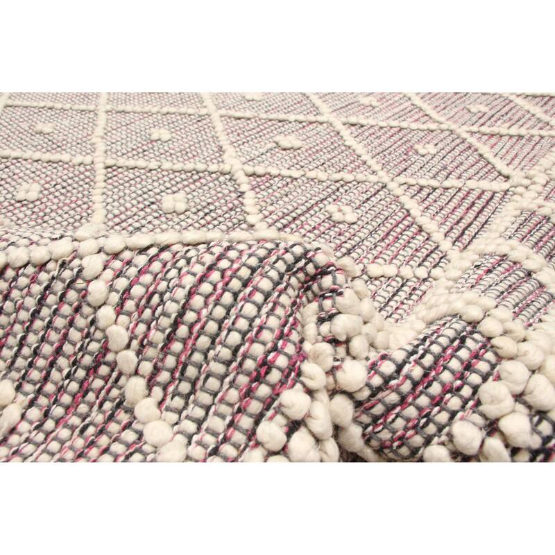 ECARPETGALLERY Braid weave Sienna Pink Wool Rug - 6'2 x 8'10