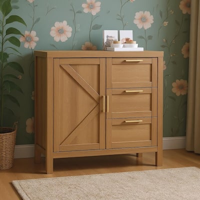 Wooden Storage Cabinet with 3 Drawers
