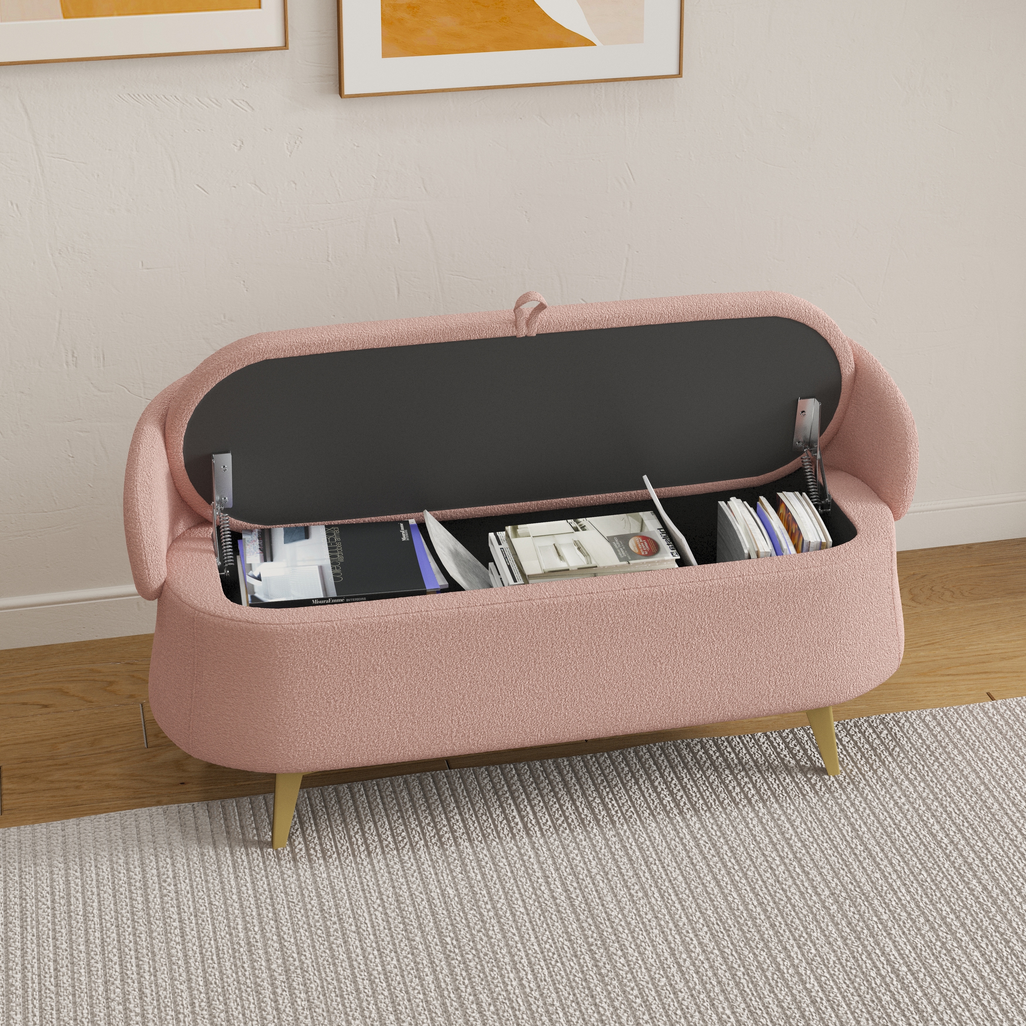 Ottoman bench hotsell with backrest