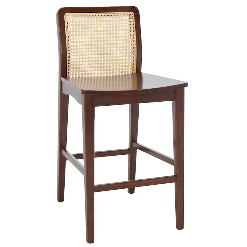 SAFAVIEH Home Benicio 25-inch Rattan Counter Stool [SET of 2] - 19Wx22Dx38H