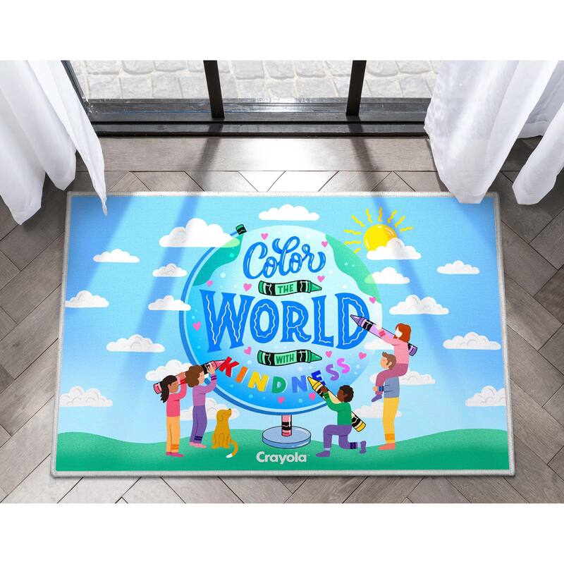 Crayola Color The World Blue Abstract Area Rug By Well Woven