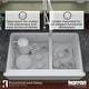 preview thumbnail 36 of 60, Karran Farmhouse/Apron-Front Quartz Double Bowl Kitchen Sink Kit