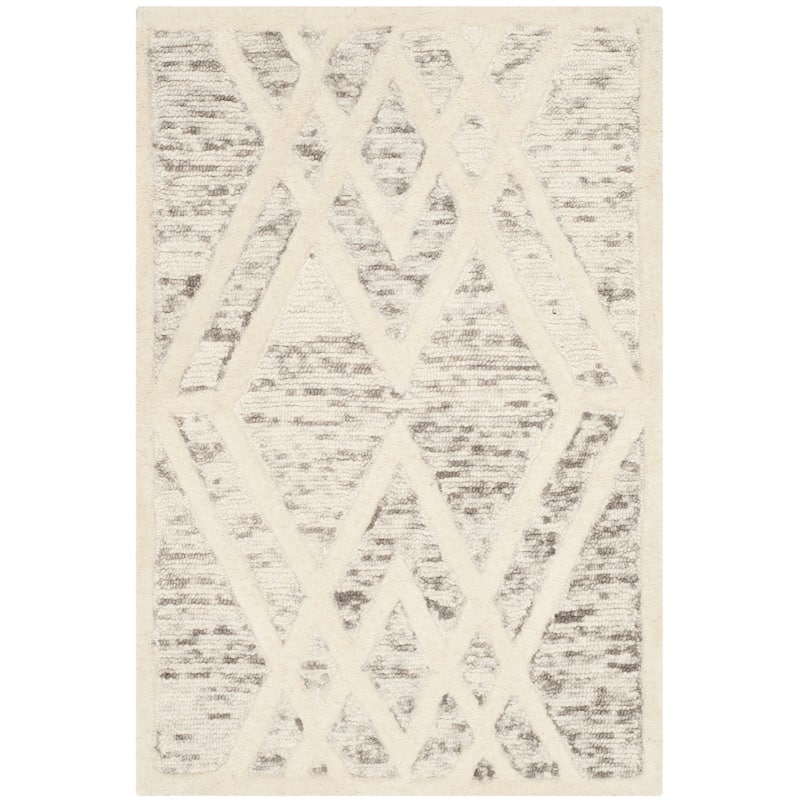SAFAVIEH Handmade Cambridge Chieko Modern Wool Rug - 2' x 3' - Light Brown/Ivory