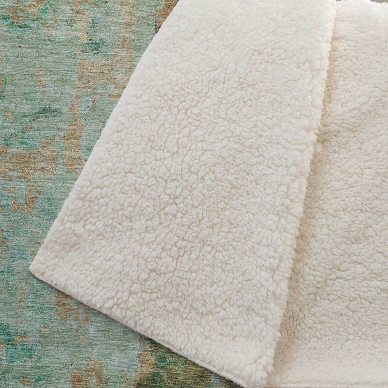 Premium Machine Washable Modern Contemporary Sherpa Throw Blanket
