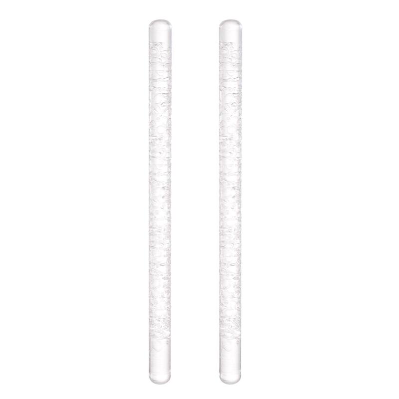 2pcs Acrylic Embossed Rolling Pin 16cm x 1cm Petal Pattern - Transparent